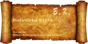 Budinszky Kitti névjegykártya